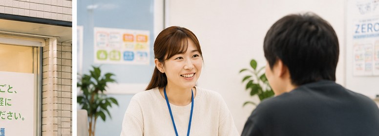 ZERO+スタッフと利用者の面談シーン